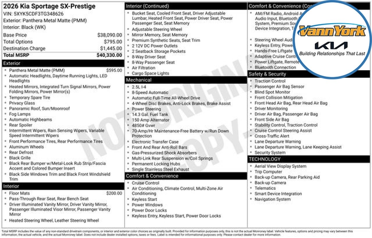 2026 Kia Sportage SX-Prestige