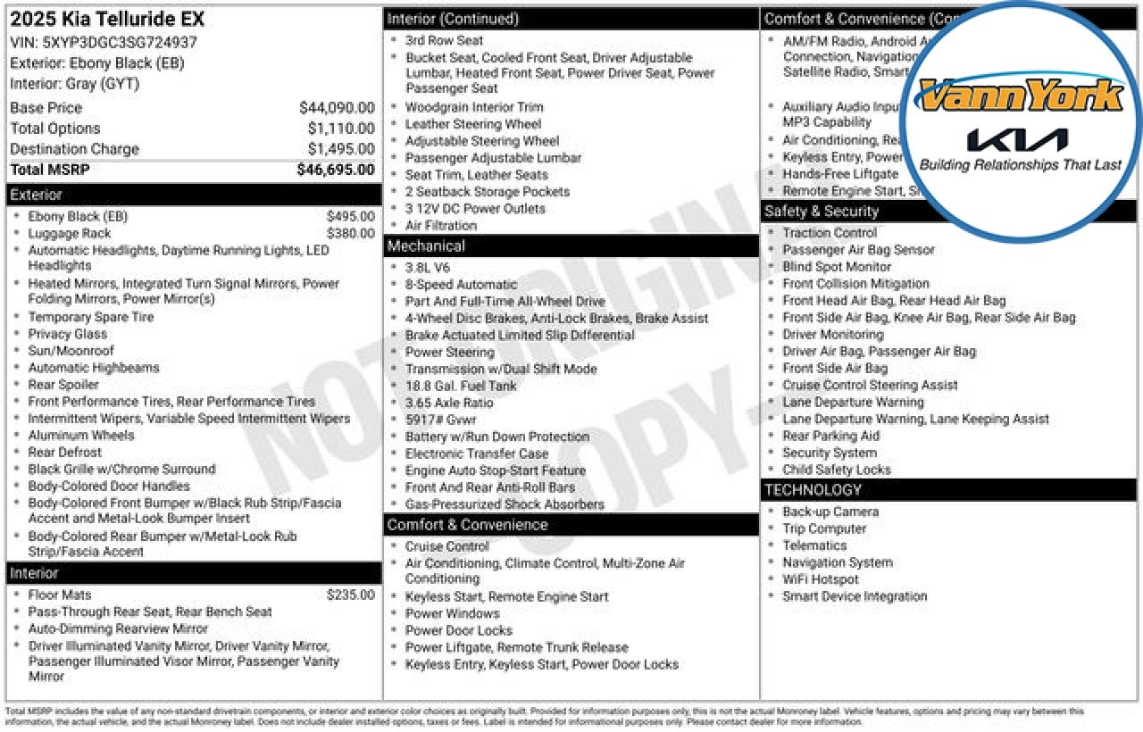 2025 Kia Telluride EX