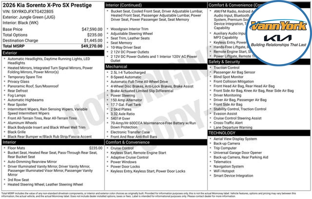 2026 Kia Sorento X-Pro SX Prestige