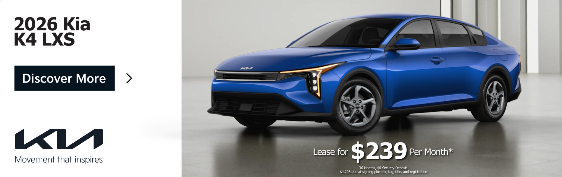 New 2026 Kia K4 LXS