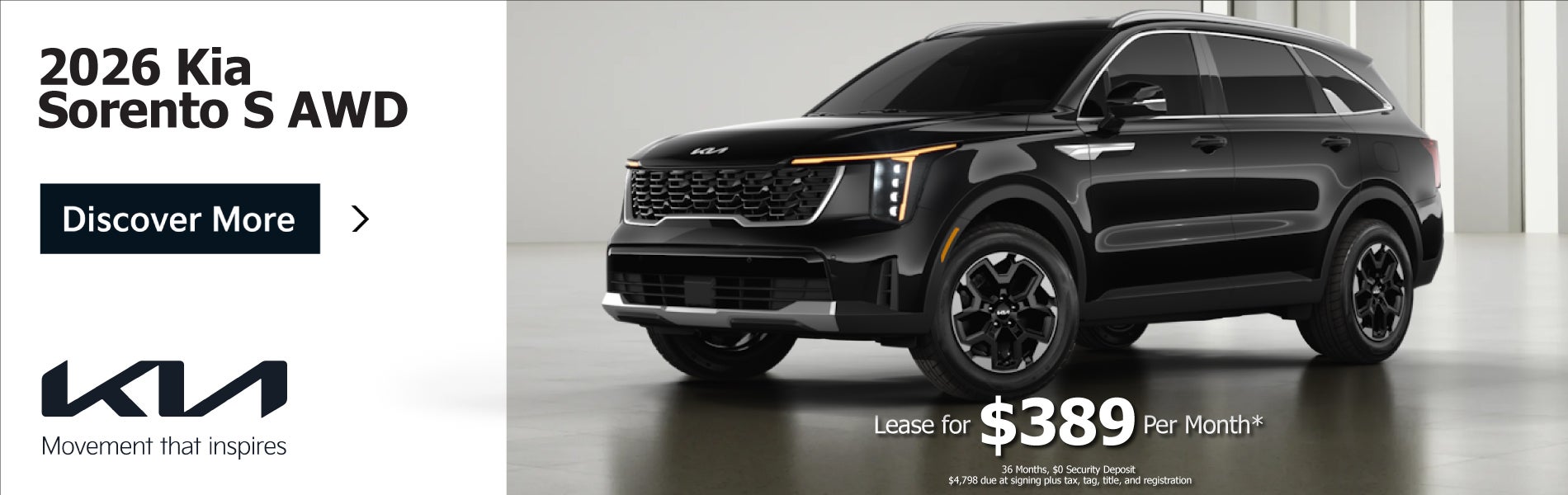 New 2026 Kia Sorento S AWD Special